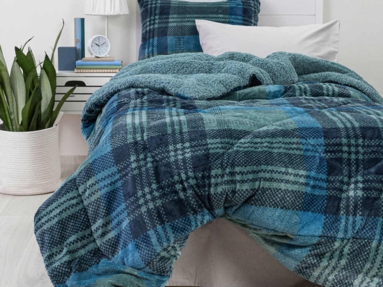 Borea Κουβερτοπάπλωμα Boxy Πετρόλ Μονό 160 x 220 cm Πετρόλ