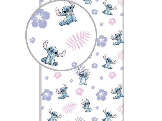 Borea Σεντόνι Βαμβακερό Stitch Μονό Με Λάστιχο 90 x 200 cm + 25 cm Λευκό