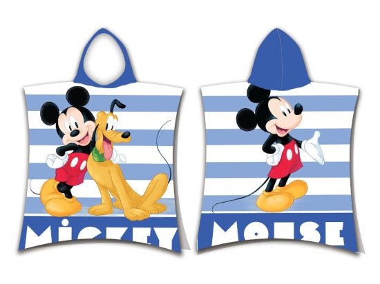Borea Παιδικό Πόντσο Βαμβακερό Βελούδινο Mickey 320gsm 50 x 115 cm Μπλε