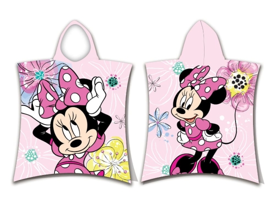 Borea Παιδικό Πόντσο Βαμβακερό Βελούδινο Minnie 320gsm 50 x 115 cm Ροζ