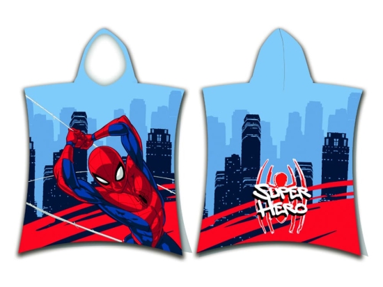 Borea Παιδικό Πόντσο Βαμβακερό Βελούδινο Spiderman 320gsm 50 x 115 cm Μπλε