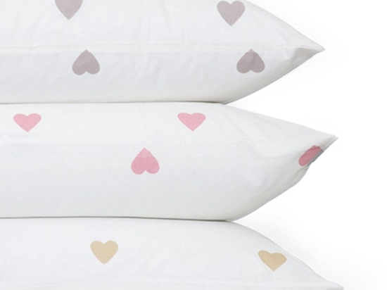 Borea Σεντόνι Mix & Match Hearts Μονό 160 x 240 cm Γκρι