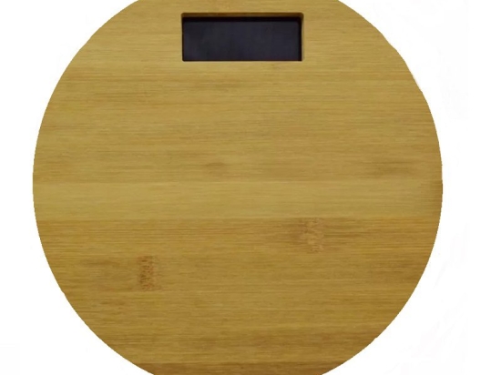 TnS Ψηφιακή Ζυγαριά Στρογγυλή Bamboo 180KG Max 33x33 cm