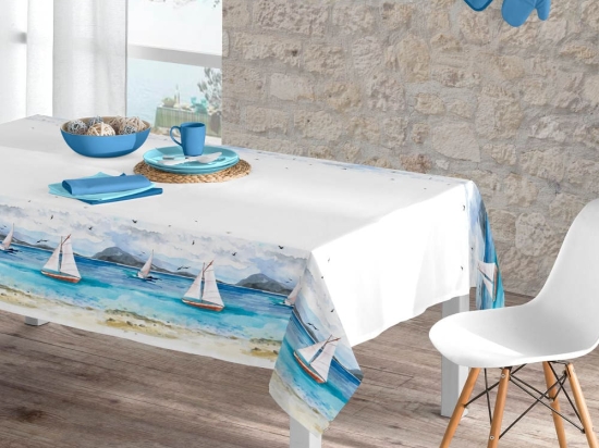 Borea Τραπεζομάντηλο Καράβι 140 x 140 cm Λευκό