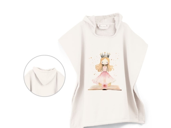 Borea Παιδικό Πόντσο Θαλάσσης Princesa 60 x 60 cm Εκρού