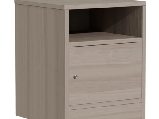Κομοδίνο Foly pakoworld με ένα ντουλάπι γκρι oak 40x40x50εκ