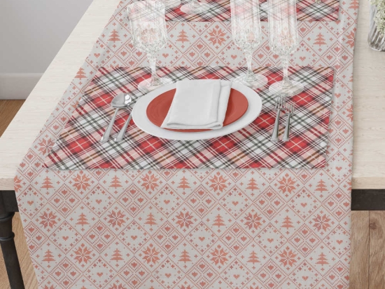 Borea Τραπεζομάντηλο Χριστουγεννιάτικο Feliz 140 x 220 cm Μπεζ