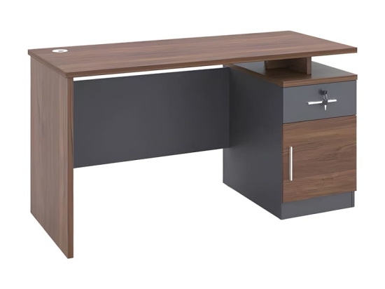 Γραφείο εργασίας Cassius pakoworld ανθρακί-καρυδί 120x60x75εκ