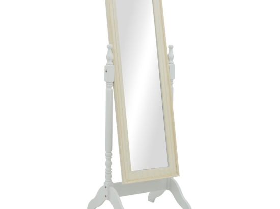 Καθρέπτης Malone Inart mdf σε λευκή αντικέ απόχρωση 55x50x160εκ