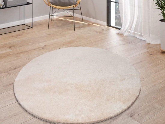 Paco Home Χαλί Ροτόντα Soft Μπουκλέ Φ 200 - Luxus Εκρού