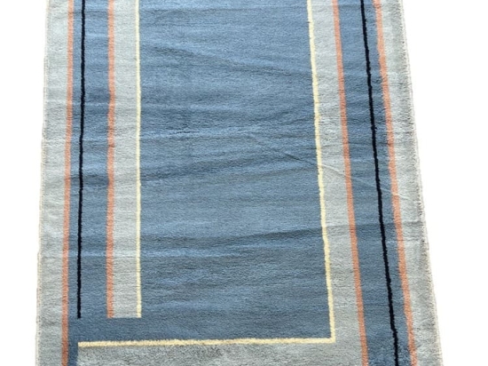 Bonsai Home Χαλί Ακρυλικό με Κρόσσια 110x170 - Louvro Γαλάζιο