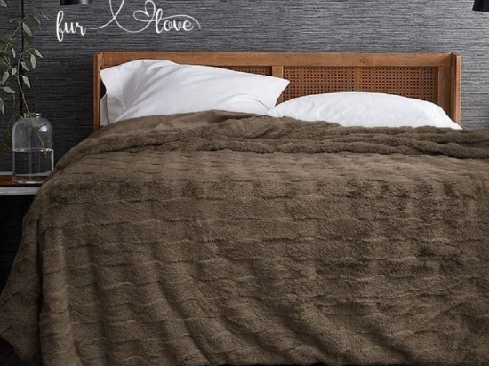 Bonsai Home Κουβέρτα Γούνινη/Βελούδινη Super Soft Μονή 160×220 – Luxury Rabbit Fur Ανθρακί