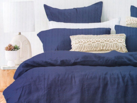 Ariete Casa Σετ Παπλωματοθήκη Βαμβακοσατέν 250 TC King Size 240×260 – Lux Home Μπλε Μαρίν