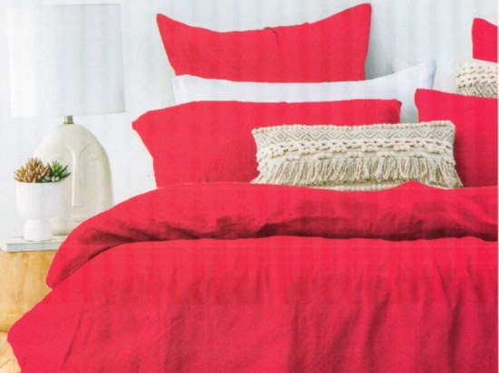 Ariete Casa Σετ Παπλωματοθήκη Βαμβακοσατέν 250 TC King Size 240×260 – Lux Home Κόκκινο Magenta/Φούξια