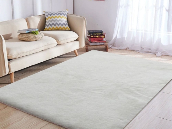 Bonsai Home Χαλί Γούνινο 160x230 - Rabbit Fur Λευκό Ιβουάρ