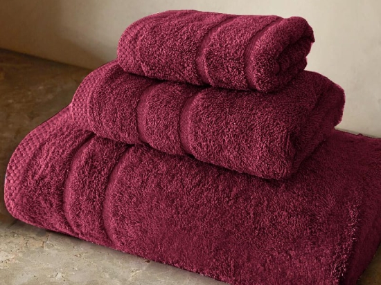 Bonsai Home Σετ Πετσέτες Πενιέ 3τμχ 600gsm Royal Cosy Μπορντώ