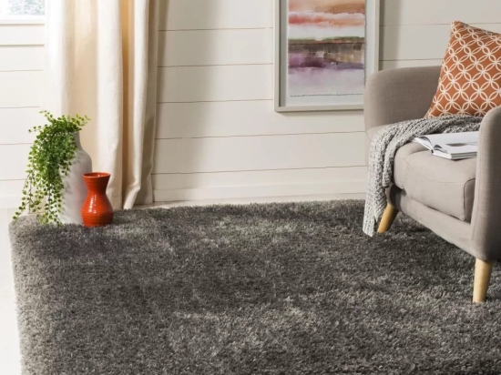 Bonsai Home Χαλί Shaggy 5D με Έξτρα Ψηλό Πέλος 160x220 - Plato Ανθρακί