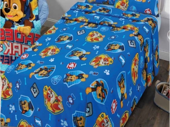 Bonsai Home Πάπλωμα Μονό 160x240 Βαμβακερό Περκάλι 160 TC  – Paw Patrol Μπλε
