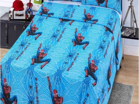 Bonsai Home Πάπλωμα Μονό 160x240 Βαμβακερό Περκάλι 160 TC  – Spiderman Γαλάζιο