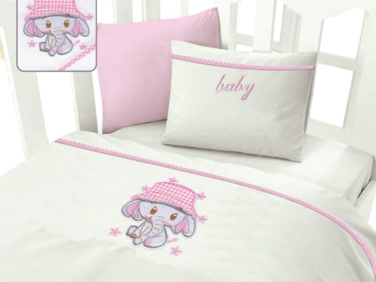 Bonsai Home Κουβέρτα Πικέ Βρεφική Βαμβακερή 130x160 - Elephant Pink