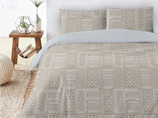 Ariete Casa Σετ Σεντόνια Βαμβακερά Πεννιέ Μονά 160x240 - Tribal Μπεζ