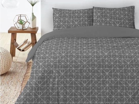 Ariete Casa Σετ Σεντόνια Βαμβακερά Πεννιέ Μονά 160x240 - Puzzling Γκρι