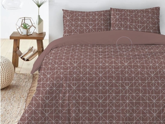 Ariete Casa Σετ Σεντόνια Βαμβακερά Πεννιέ King Size 240×260 - Puzzling Καφέ