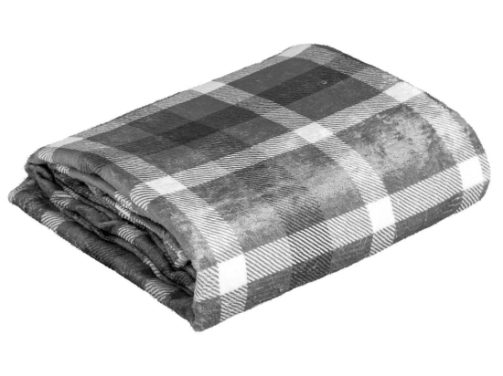Amo la Casa Κουβέρτα Flannel Διπλή 200×250 – Καρό Γκρι/Ανθρακί