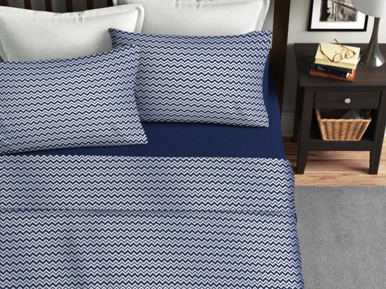 Ariete Casa Σετ Παπλωματοθήκη Μονή 160×240 - Zig Zag Μπλε