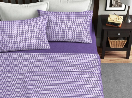 Ariete Casa Σετ Παπλωμπατοθήκη Υπέρδιπλη 220×240 - Zig Zag Λιλά