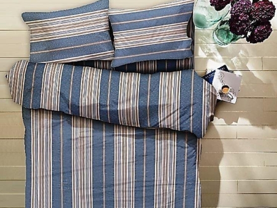 Isadore Lorraine Σετ Παπλωματοθήκη King Size Βαμαβκοσατέν 235×265 – AVI Μπλε Ραφ