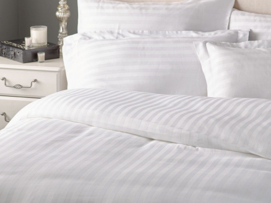 Ariete Casa Παπλωματοθήκη Μονή Βαμβακοσατέν 250 TC 160×270 cm – Linen Ρίγα Λευκό