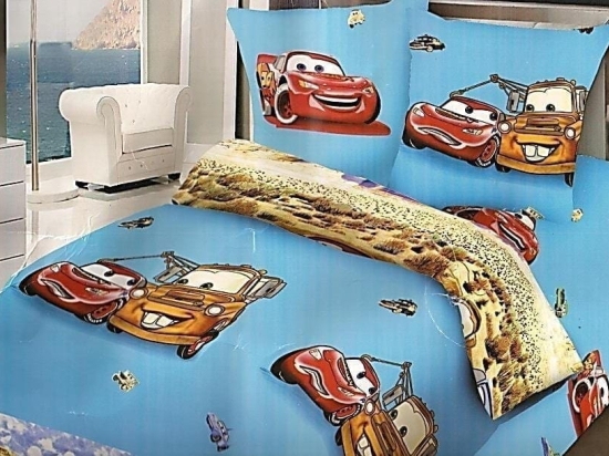 Ariete Casa Σετ Παπλωματοθήκη Βαμβακερή CARS Μπλε