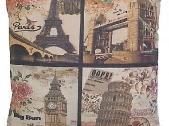 Bonsai Home Μαξιλάρι Printed Paris 45Χ45 cm