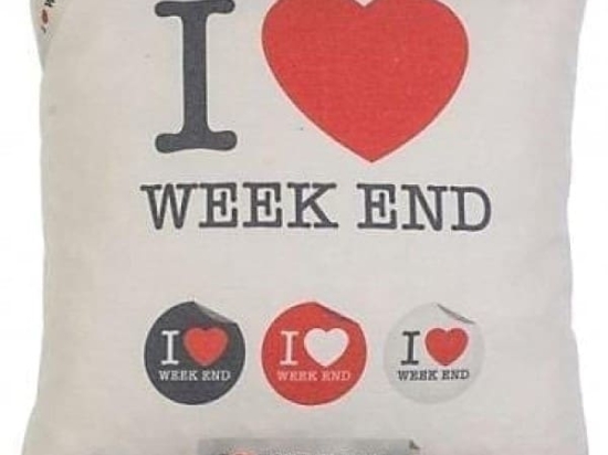 Bonsai Home Μαξιλάρι Printed I Love Week End 45Χ45 cm