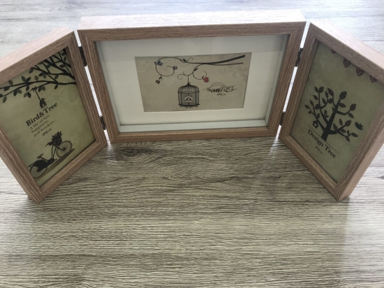 Bonsai Home Ξύλινη Κορνίζα Τρίφυλλη 17Χ24 cm/17Χ12 cm