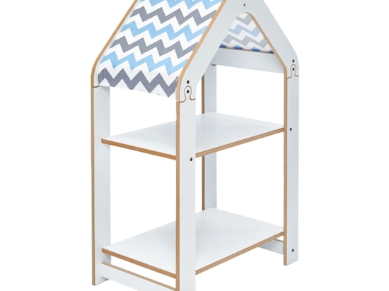 Ραφιέρα Montessori Zoilen pakoworld λευκό-μπλε mdf 50x30x80εκ