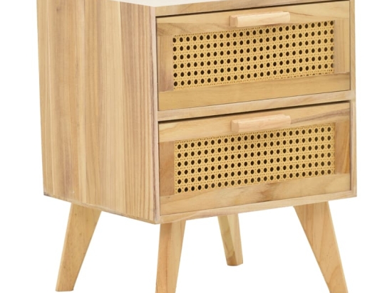 Κομοδίνο Othello pakoworld ξύλο σε φυσική απόχρωση 40x34.5x49εκ