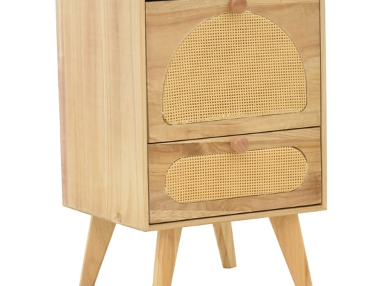 Κομοδίνο Finian pakoworld ξύλο σε φυσική απόχρωση 40x35x59εκ