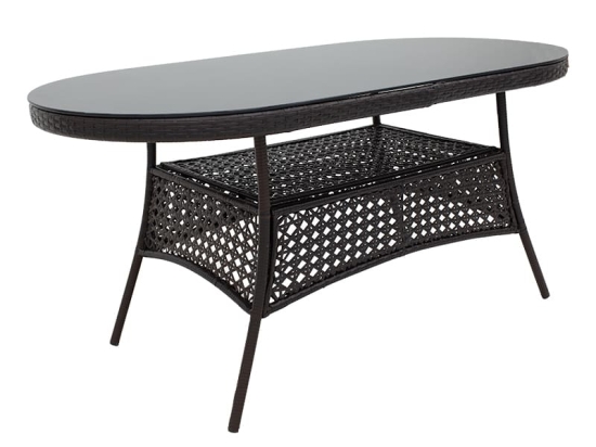 Τραπέζι Cellin pakoworld μέταλλο-pe rattan καφέ 160x80x77εκ