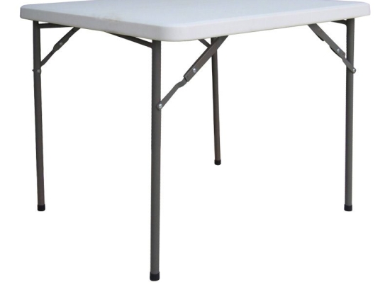 Τραπέζι catering Comfort pakoworld πτυσσόμενο σε λευκή απόχρωση 80x80x74εκ