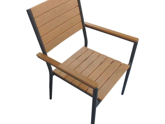 Πολυθρόνα Vitality pakoworld αλουμίνιο ανθρακί- plywood φυσικό 60x56.3x89εκ