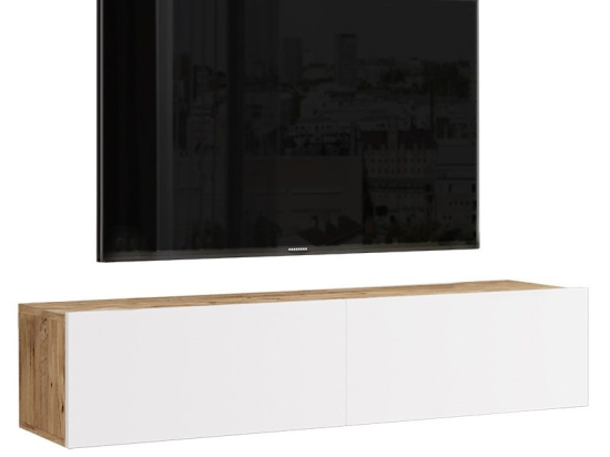 Έπιπλο τηλεόρασης επιτοίχιο Serit pakoworld λευκό-sonoma 140x31.6x29.6εκ