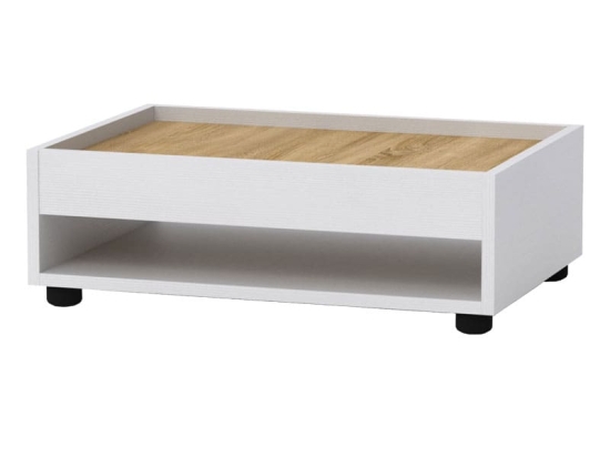 Τραπέζι σαλονιού Willa pakoworld sonoma-λευκό 60x42x20εκ