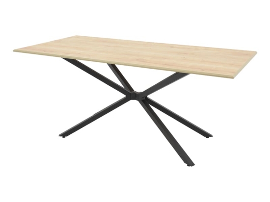Τραπέζι Dinny pakoworld oak mdf-μαύρο μέταλλο 180x90x75εκ