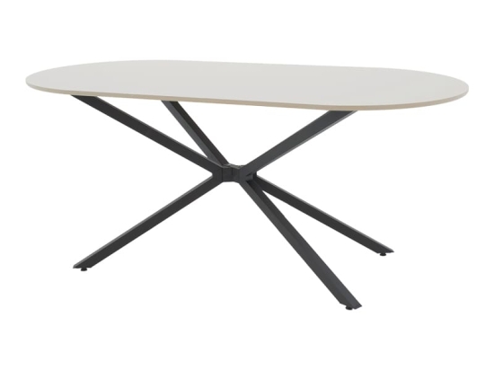Τραπέζι Lerdion pakoworld μόκα mdf-μαύρο μέταλλο 180x90x75εκ