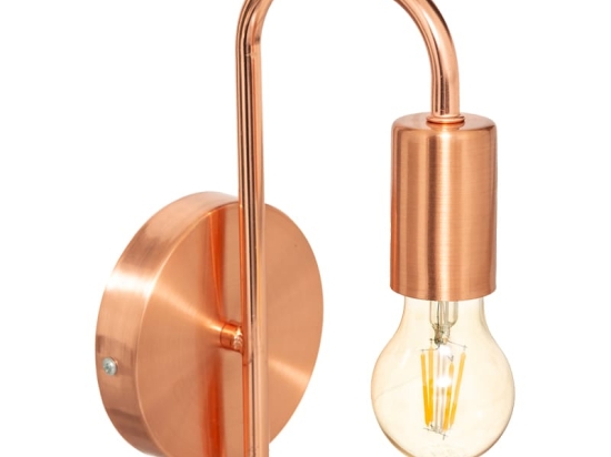 Φωτιστικό τοίχου-απλίκα Zhola pakoworld E27 40W μπρονζέ 17x12x25εκ
