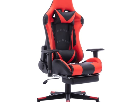 Καρέκλα γραφείου gaming Zeldo pakoworld pu μαύρο-κόκκινο 66x56x135εκ