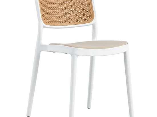 Καρέκλα Poetica pakoworld με UV protection PP μπεζ-λευκό 42x52x81εκ.