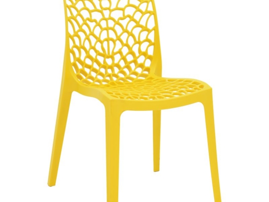 Καρέκλα Hush pakoworld με UV protection PP κίτρινο 50.5x54x79.5εκ.